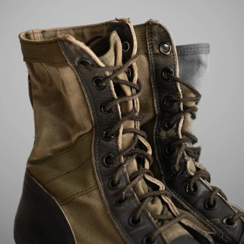 Vintage 1960s Army Vietnam Era Jungle Boots Spike Protective Mens 8.5